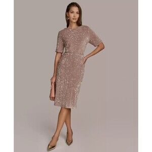 Donna Karan New York Women's Sequined Pencil Skirt Holidays Cocktail Party XL